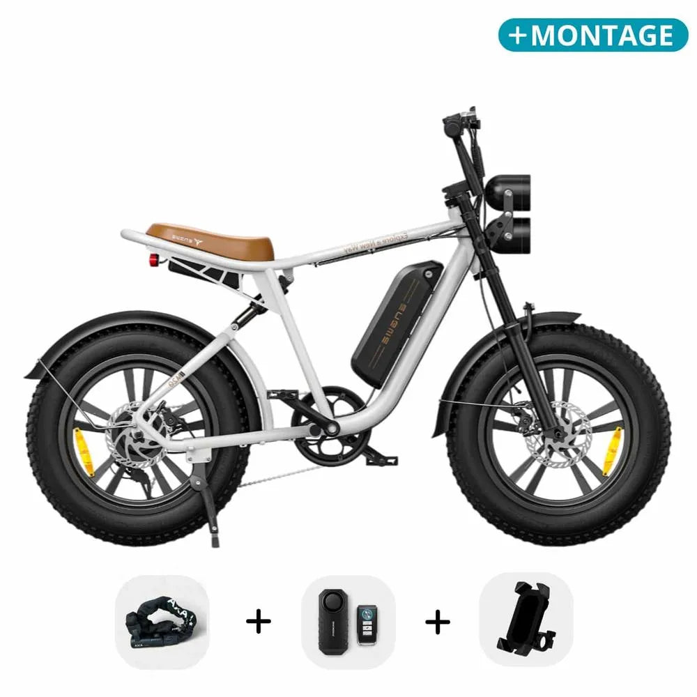 ENGWE M20 - Fatbike - Wit + Alarmsysteem + Telefoonhouder