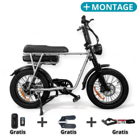EB2 Fatbike Zilver +  Alarm + Voetsteuntjes